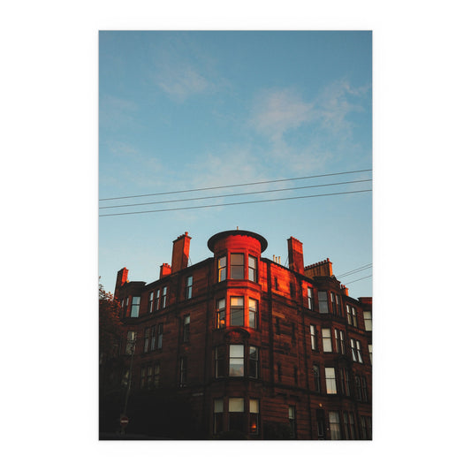 Glasgow Tenement Golden Hour Glow